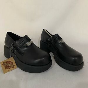Harley-Davidson Women’s Platform Black Leather Shoes